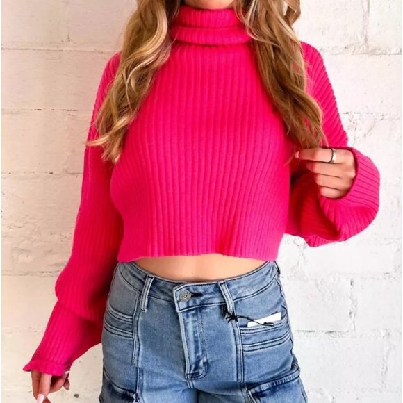 Idem Ditto Toasty Babe Turtleneck Crop Sweater - Picture 2 of 7